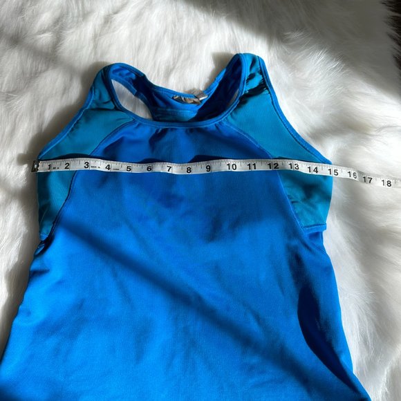 Athleta Blue Racerback Tank Built In Bra Athletic Running Yoga MEDIUM #138396-01 - Picture 2 of 11